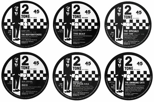 T-shirt Homme Bedrock Ska - Motif Tourne-disque The Beat, Coton, Fait Au Royaume-Uni