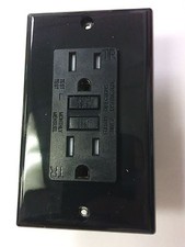 1 pc NEW 15A Tamper Resistant TR GFCI Outlet Receptacle 15 Amp BLACK w/LED