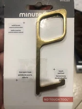 Minute Key No Touch Tool Solid Brass Anti-microbial By Hillman Door Open Hook