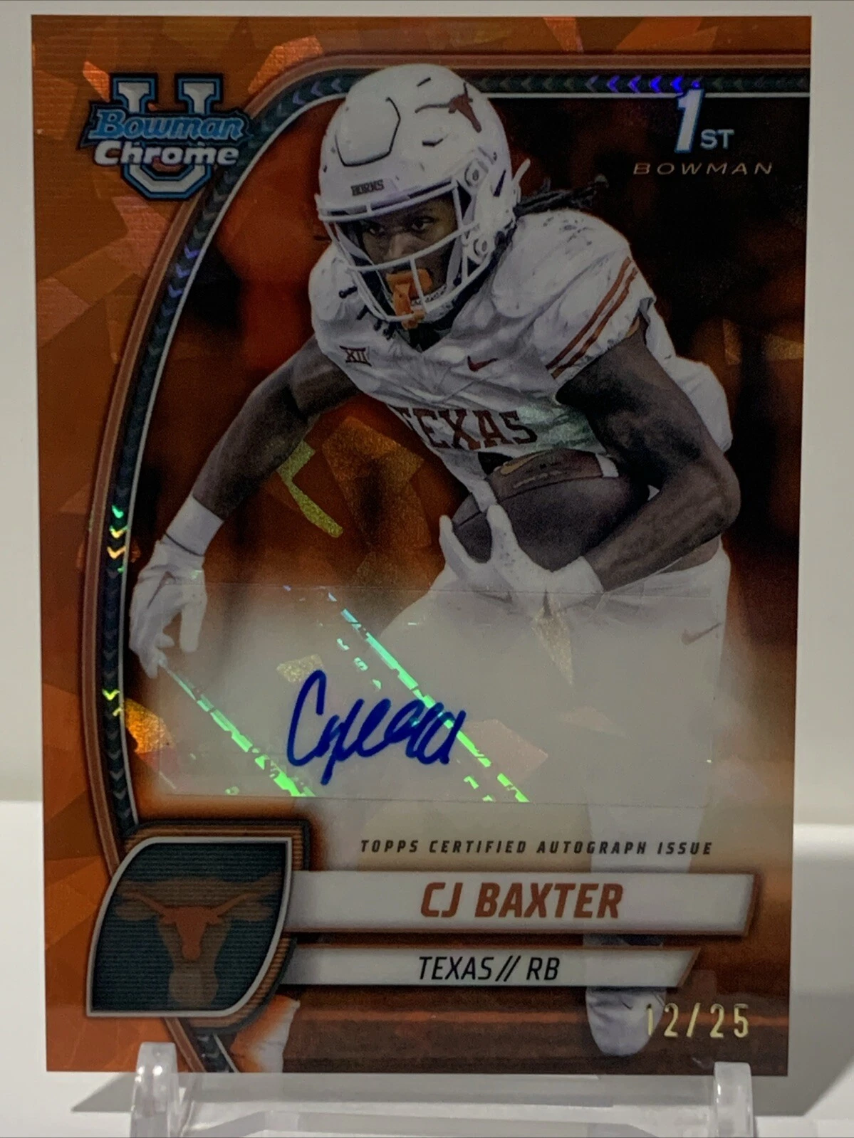 2024 Bowman U Chrome Sapphire- Orange AUTO #PACBA CJ Baxter 1st 12/25
