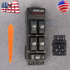 Pickup Front Master Power Window Switch Driver Side Left LH for Chevy GMC 4 Door