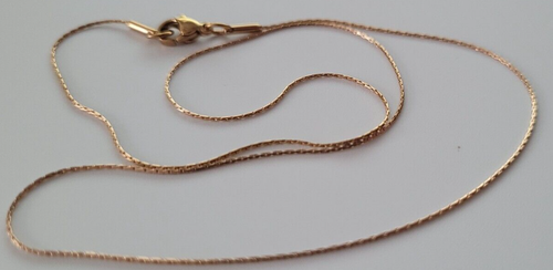Collier Chaîne Plaqué Or Rose Longueur 45 Cm - Réf. 196, Occasion, Couleur Doré, Métal Plaqué Or Rose