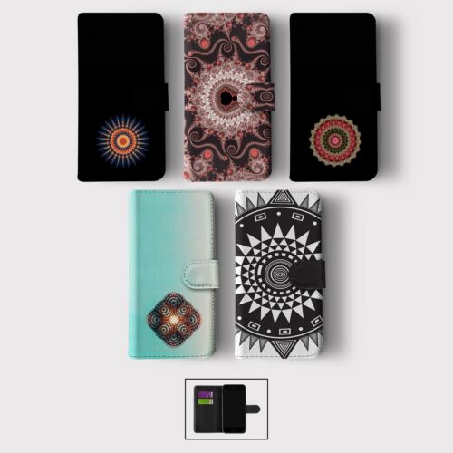CASE FOR IPHONE 15 14 13 12 11 SE PRO  WALLET FLIP PHONE COVER MANDALA COLOURFUL - Picture 1 of 7