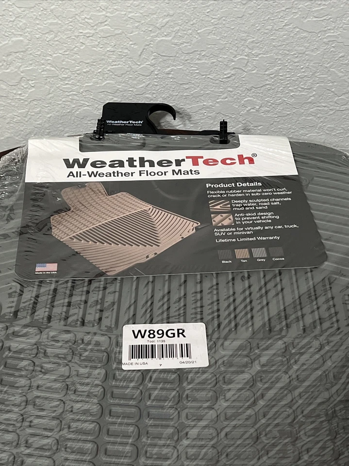 WeatherTech All-Weather Floor Mats for Chevy Malibu / Saturn Aura 1st Row Grey - Image 2 of 4
