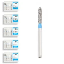Torpedo, Cylindrical 0.9 mm Dia. Medium Grit Diamond Dental Bur 25 Pcs. 284.9M1