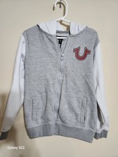 True Religion Full Zip Hoodie Jacket. Girls Size 6. Logo. Pockets