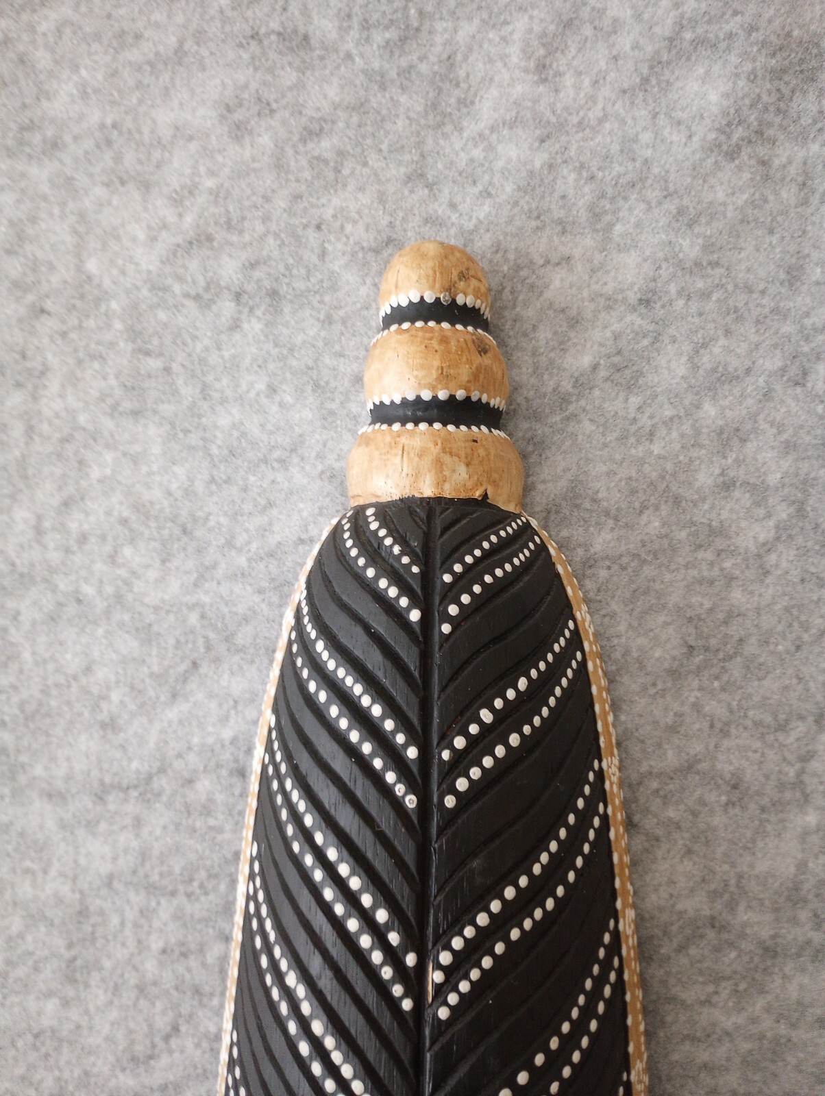 Vtg Pier 1 African Wooden Tribal Mask Wall Art Decor 39"x7" Ornate Hand Carved