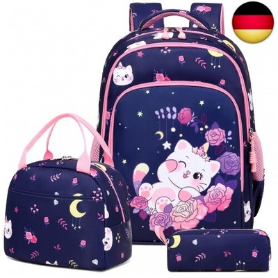 Katzen Rucksäcke für Mädchen Kinderucksack Schulranzen Kinder Mädchen Sch