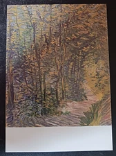 vtg postcard art Van Gogh Path in the Woods painting unposted