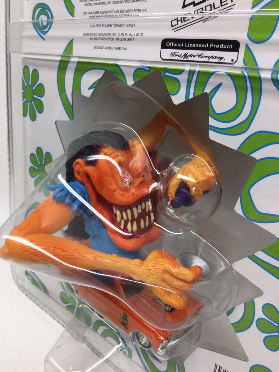 2000 Racing Champions Rat Fink Mod Rods With Figure Orange