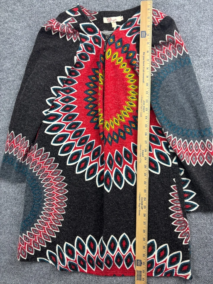 Vestido Suéter Aryeh Para Mujer XL 1/2 Cremallera Manga Larga Boho Geo Estampado Tejido Foto 4 de 4