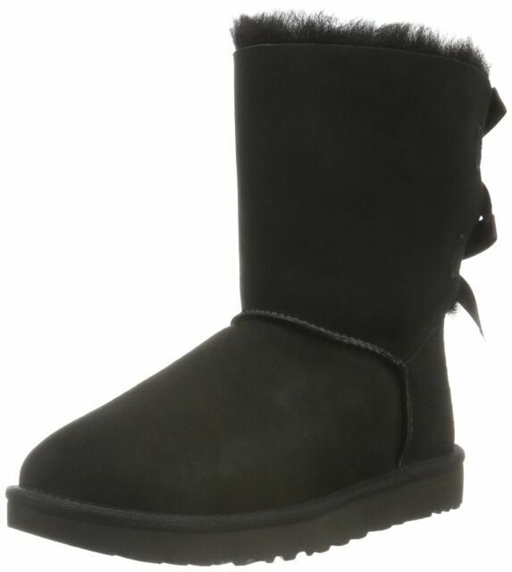 women's black uggs with bows