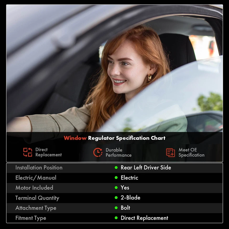 Regulador de ventana eléctrica trasero izquierdo con motor para Acura ILX 2013 2014-2022 Foto 3 de 4