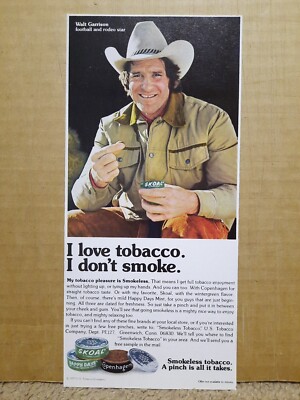 1977 Skoal, Copenhagen, Happy Days Chewing Tobacco Magazine Ad Walt  Garrison