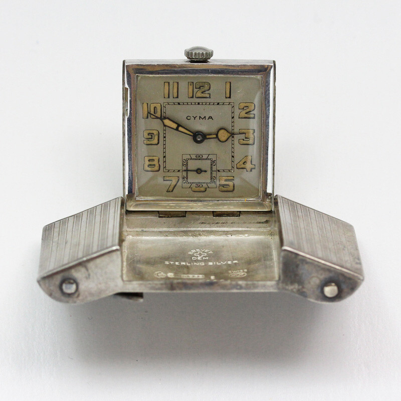 Cyma Sterling Silver Golf Belt Buckle Watch w/ 40 Inch Leather Belt