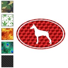 Doberman Oval Dog, Vinyl Decal Sticker, 40 Patterns  3 Sizes, 3656