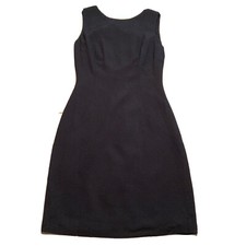 Vintage Dolce & Gabbana Black Sleeveless Wool/Silk Sheath Dress Made in Italy 38