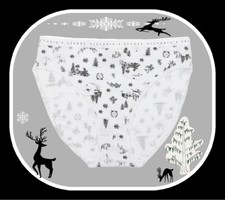 XS S M L XL Deer Tree Winter Cotton Victorias Secret High-Leg Brief Panty