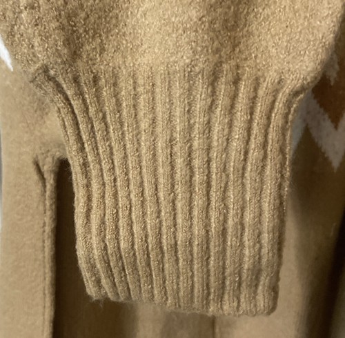 French Connection Women's Fair Isle Sweater XL Long Sleeve Camel NWT - Picture 8 of 15