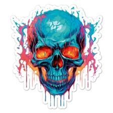 Scary Halloween Skull, Vinyl Decal Sticker, Indoor Outdoor, 3 Sizes, 11132