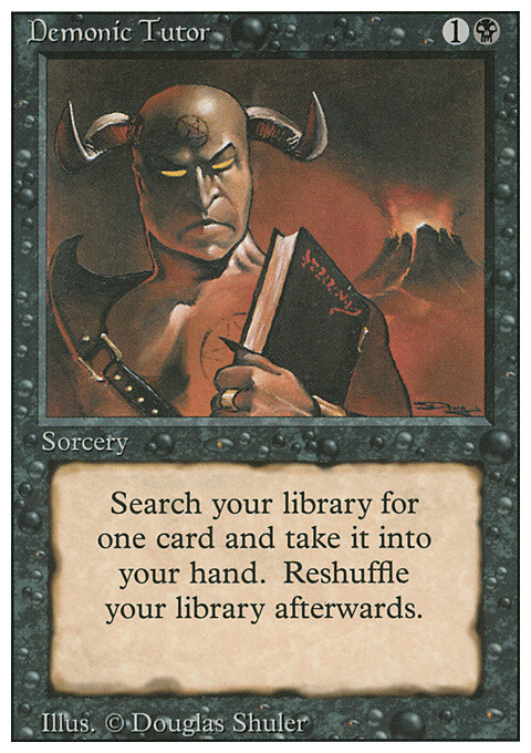 MTG Magic the Gathering Demonic Tutor (105/306) Revised Edition LP