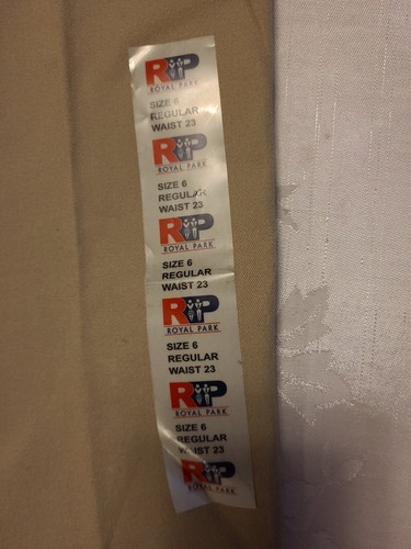 NWT Royal Park School Uniform Pants - Size 6 (23x19) Khaki Adjustable Waist - Picture 6 of 8