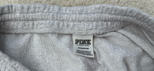 Victoria’s Secret PINK S Small Cut Off Sweat Shorts Heather Gray Dog Logo - Picture 3 of 3