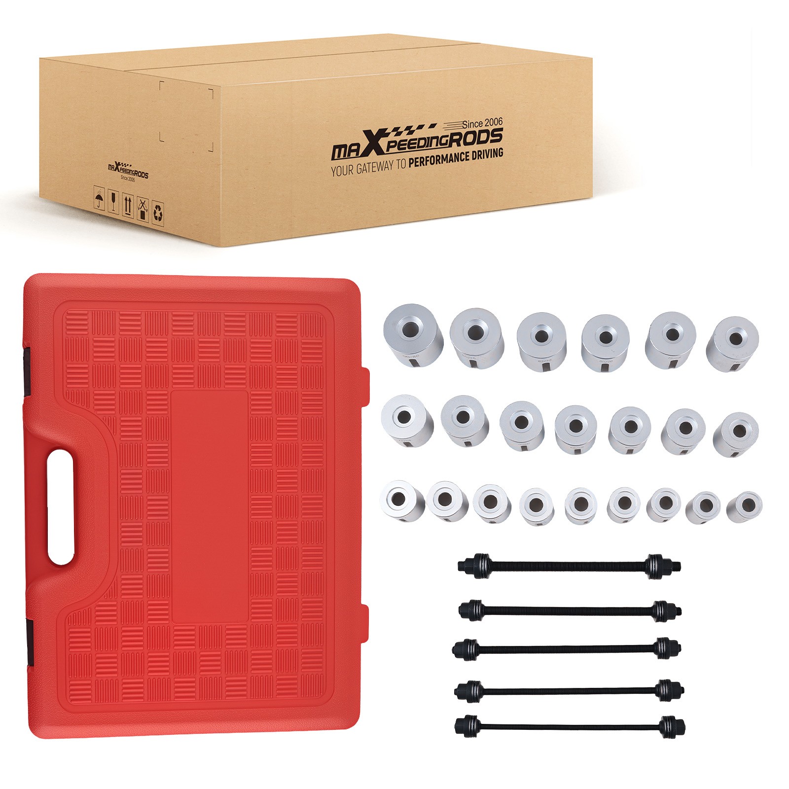 22pc Bush Bearing Press Tool Kit for Car Workshop 34-80mm Sleeve Set M10-M18 - Image 2