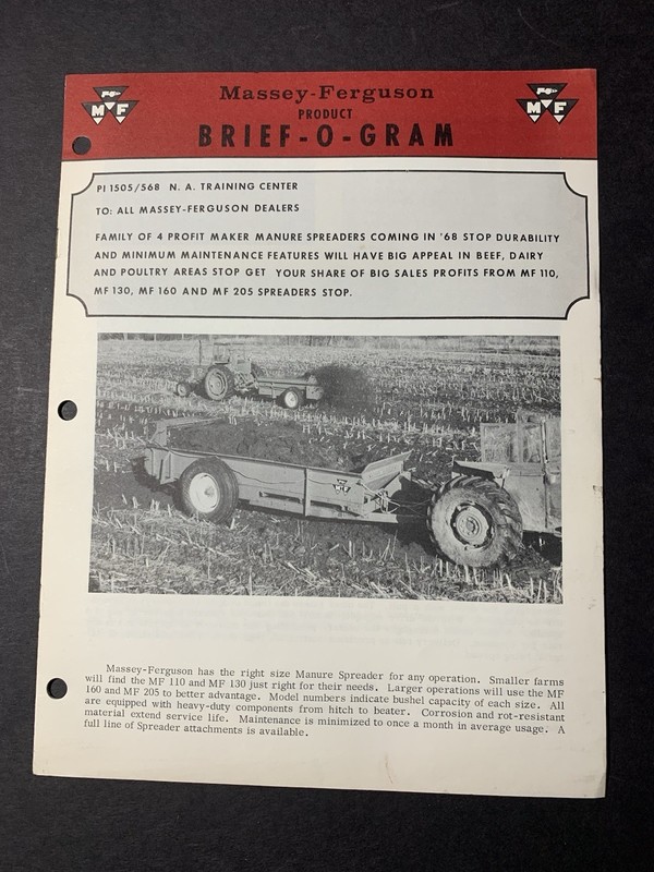 Vintage Massey Ferguson DEALER TRAINING CENTERS Brief-O-Gram Product Ad