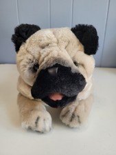 Adorable FOLKMANIS Folktails Pug Dog 16" Hand Puppet Lying Dog Plush