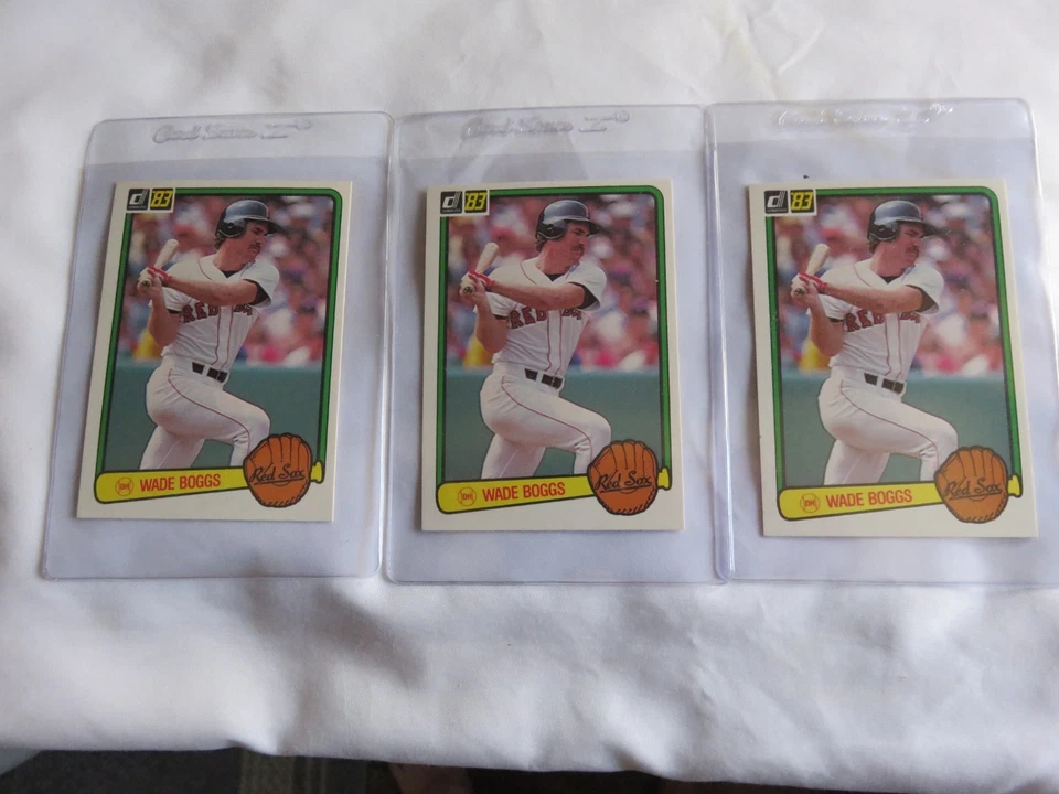 Lote de 5 tarjetas de novato Wade Boggs 1983. 3 DONRUSS #586 & 2 FLEER 179. SIN CLASIFICAR Foto 3 de 4