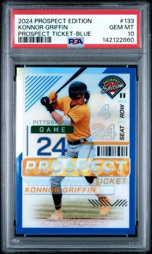 2024 Prospect Edition Konnor Griffin Prizm Prospect Ticket Blue /149 RC PSA 10