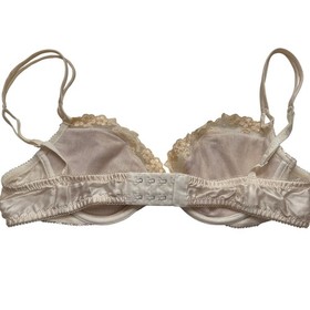 La Perla Maison Cream Silk Embroidered Underwire Bra Size 36C Made in Italy