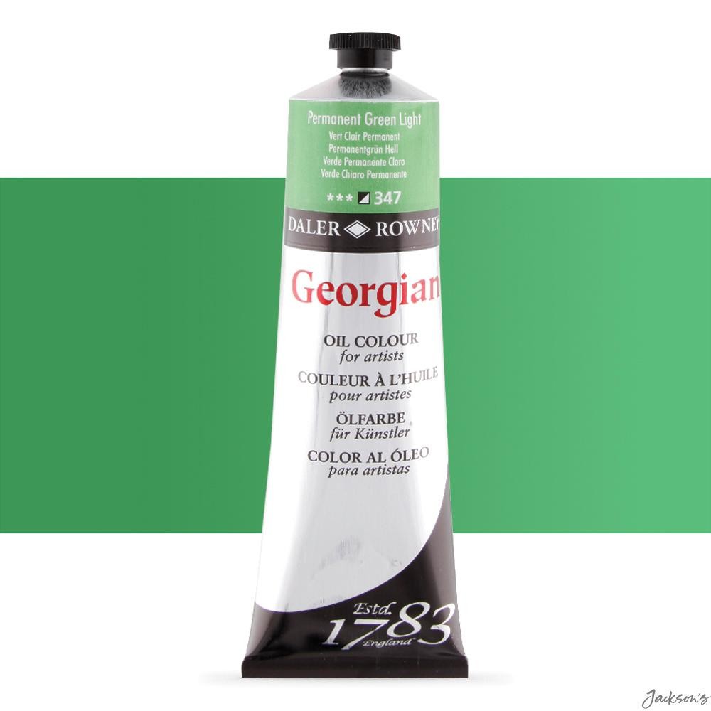 Daler-Rowney Georgian Oil Paint Tube 225ml Permanent Green Light Artist Use