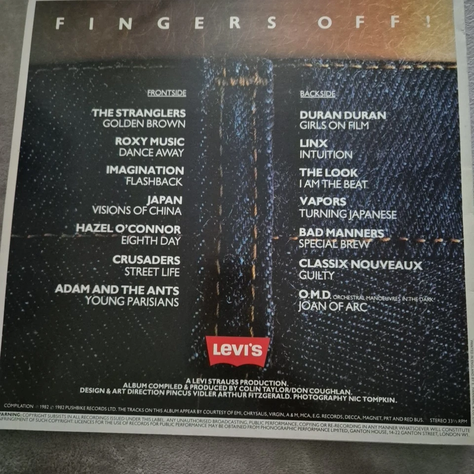 Levi Strauss Fingers Off - 12” Vinyl LP Compilation Album Record (1982) Ex - Image 4 of 4