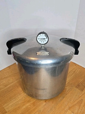 #ad Vintage Sears 21 Qt Pressure Cooker Canner 620.46010 Aluminum w Rack amp; Manual U $79.99