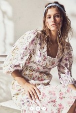 Loveshackfancy Garrison Floral Midi Dress Fruit Bliss 6 US Cottagecore Romantic