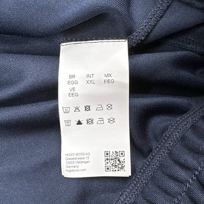 コムドット Hugo Boss Mens Navy Tape Logo Mock Neck Long Sleeve Full-Zip Track
