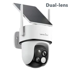 Wansview Solar Security Camera System Dual-Cam Wireless 360°PTZ Human Detection