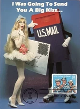 HNLP Hideaki Nakano 2420 Letter Carrier Greeting Card Going to Send you Kiss 