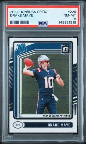2024 PANINI DONRUSS OPTIC #229 DRAKE MAYE ROOKIE RC PSA 8