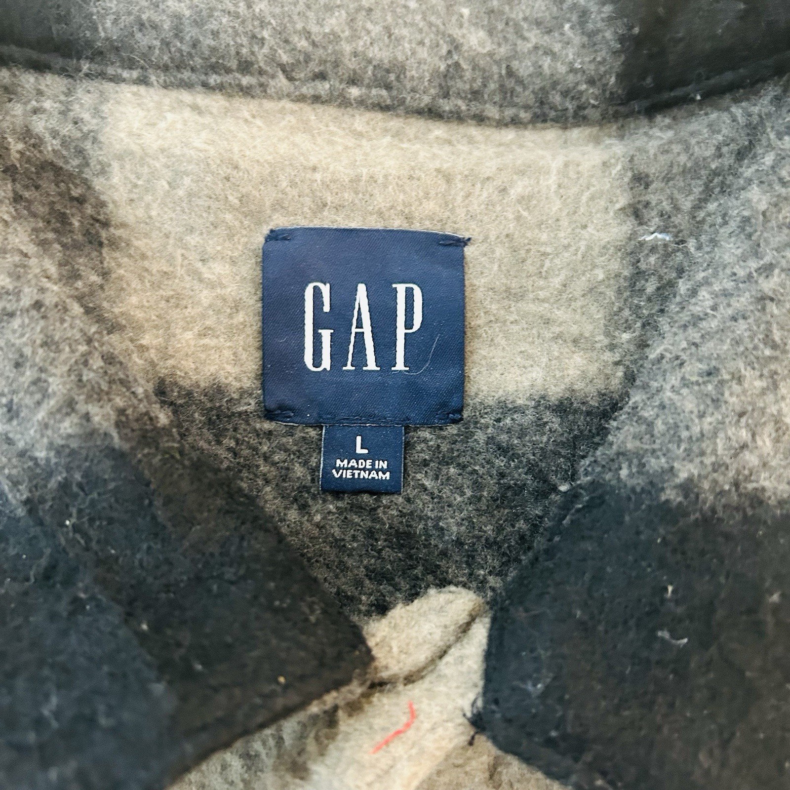 Gap Plaid Polyester Fleece Jacket Shacket Men’s L… - image 6