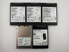 Lot of 5 Mixed Brand 256GB SanDisk, WD, SK Hynix SATA III 2.5" SSD