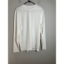 Guess Mens White Textured Long Sleeve Crew Neck Regular Fit Shirt M3BP19KBWM2 M
