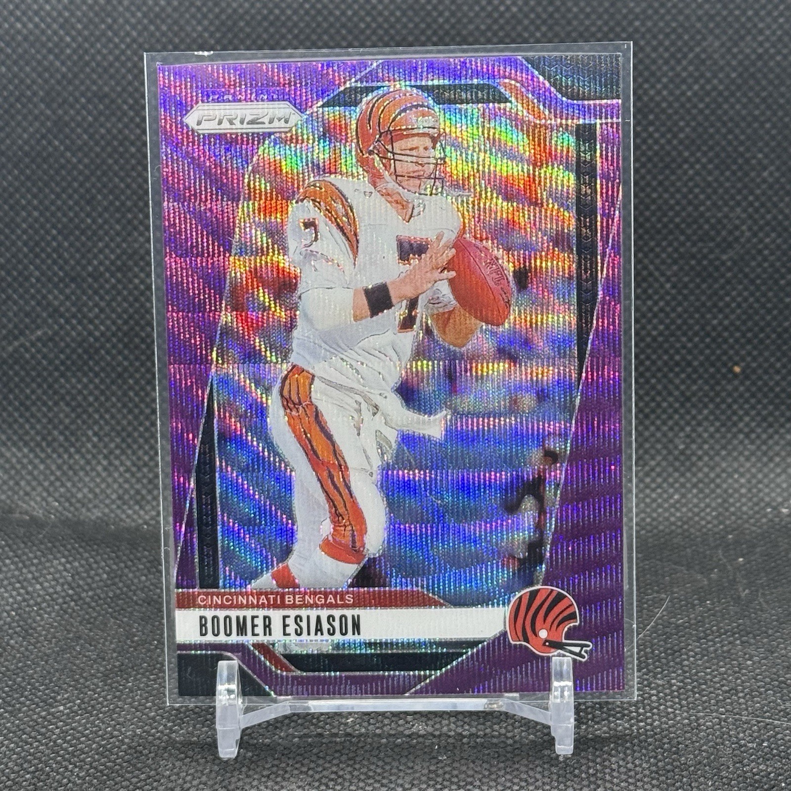 2024 Panini Prizm Boomer Esiason Purple Wave Prizm /99 SP #61 - Bengals