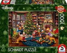 Disney, Mickey & Minnie Trimming The Tree Puzzle Thomas Kinkade 1000 Teile - ...