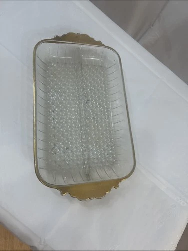 vintage hobnail glass relish dish And  divided serving dish