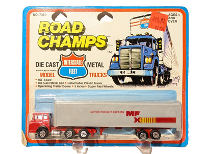 Road Champs / Yatming INTERSTATE FLEET, Red Ford Truck & MFX Trailer, NEW