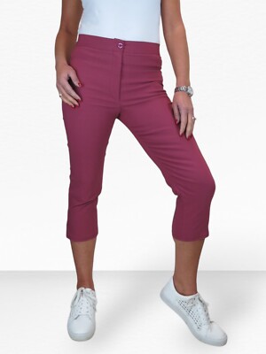 NEU hochtaillierte dünne Stretchpedal-Damen-Drücker Sommerhose kurz 8-22