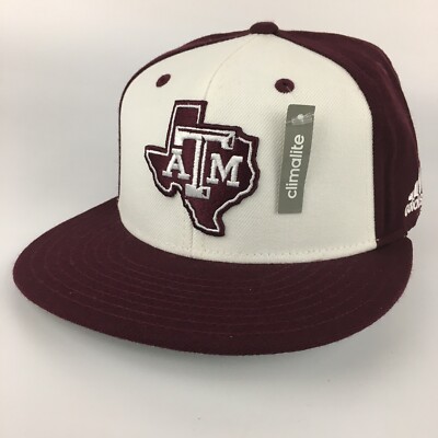 NEW Texas A&M Adidas Fitted Aggie Hat ALL SIZES On field Cap Baseball Football